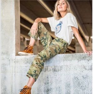 Free People Remy Camo High Rise Cropped Pants